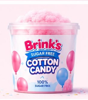 Brink's Sugar Free Cotton Candy bucket, 100% sugar free